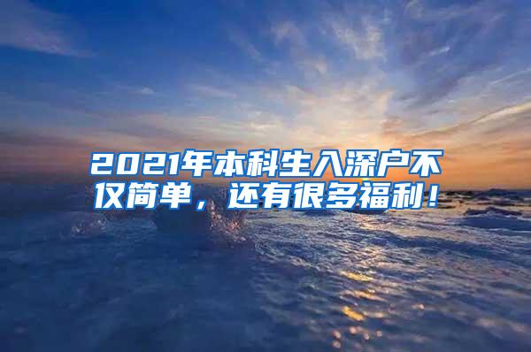 2021年本科生入深户不仅简单，还有很多福利！