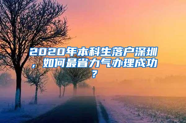 2020年本科生落户深圳，如何最省力气办理成功？