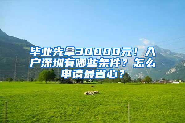 毕业先拿30000元！入户深圳有哪些条件？怎么申请最省心？