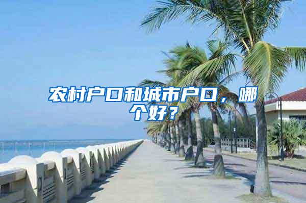 农村户口和城市户口，哪个好？