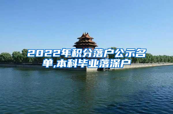 2022年积分落户公示名单,本科毕业落深户