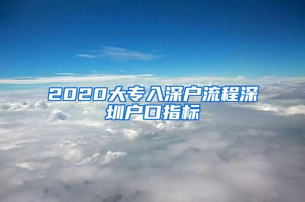 2020大专入深户流程深圳户口指标