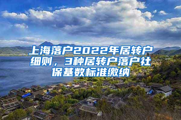 上海落户2022年居转户细则，3种居转户落户社保基数标准缴纳