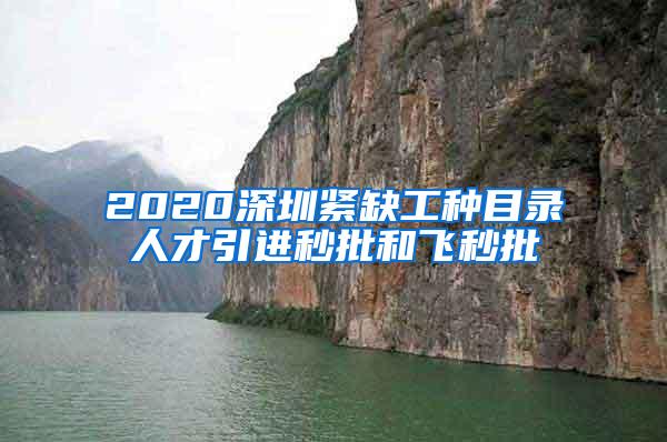 2020深圳紧缺工种目录人才引进秒批和飞秒批