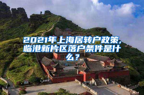 2021年上海居转户政策,临港新片区落户条件是什么？