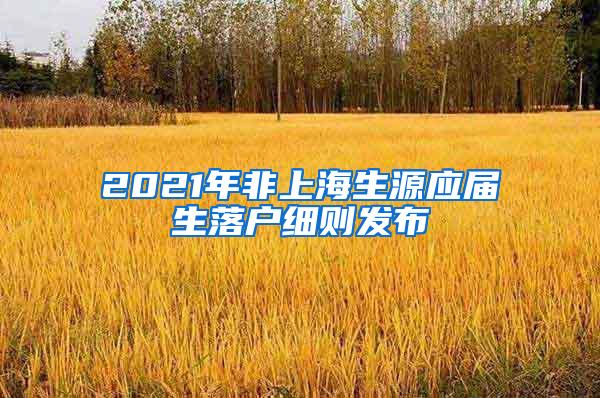 2021年非上海生源应届生落户细则发布