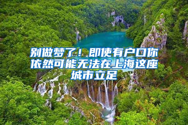 别做梦了！即使有户口你依然可能无法在上海这座城市立足