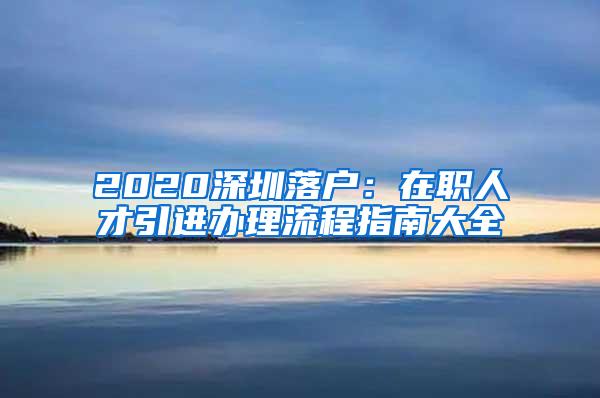 2020深圳落户：在职人才引进办理流程指南大全