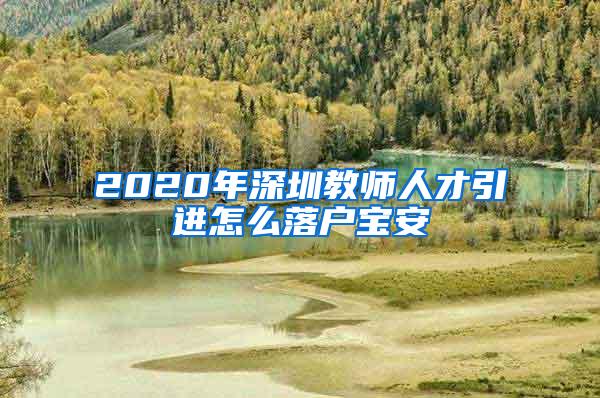 2020年深圳教师人才引进怎么落户宝安