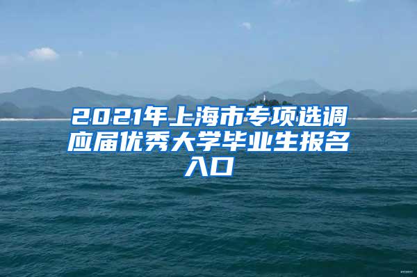 2021年上海市专项选调应届优秀大学毕业生报名入口