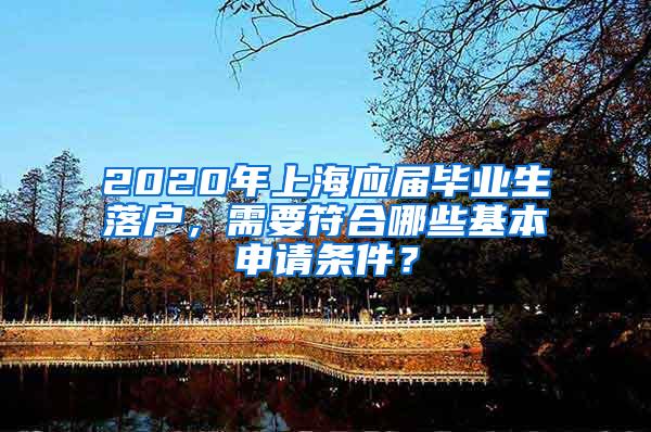 2020年上海应届毕业生落户，需要符合哪些基本申请条件？