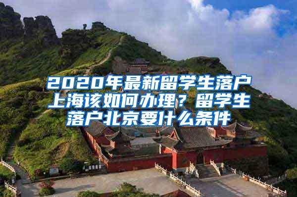 2020年最新留学生落户上海该如何办理？留学生落户北京要什么条件