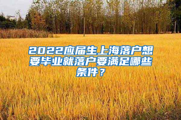 2022应届生上海落户想要毕业就落户要满足哪些条件？