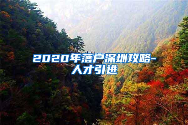 2020年落户深圳攻略-人才引进