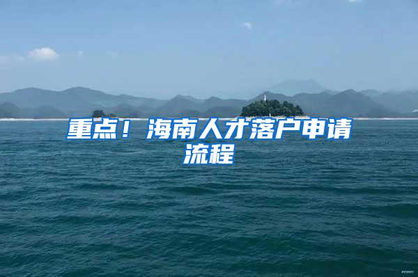 重点！海南人才落户申请流程