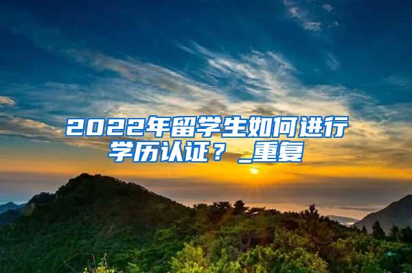 2022年留学生如何进行学历认证？_重复