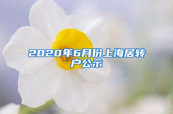 2020年6月份上海居转户公示