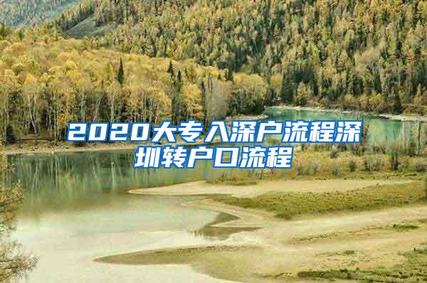 2020大专入深户流程深圳转户口流程