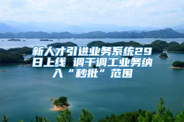 新人才引进业务系统29日上线 调干调工业务纳入“秒批”范围