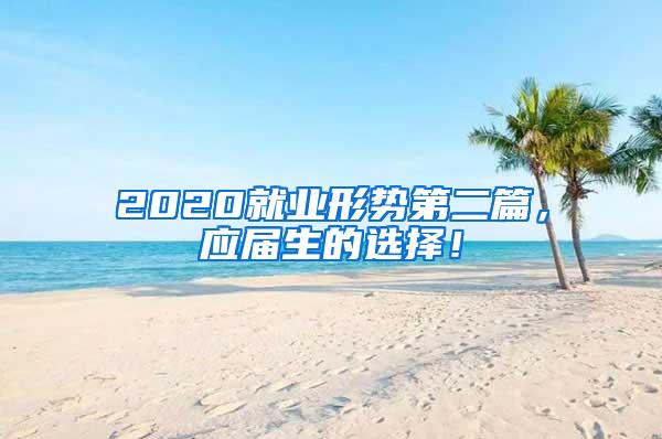 2020就业形势第二篇，应届生的选择！