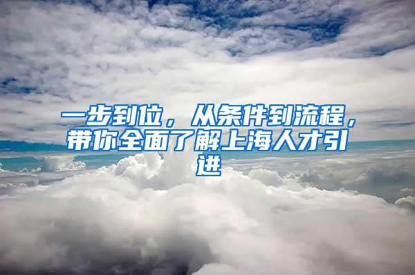 一步到位，从条件到流程，带你全面了解上海人才引进