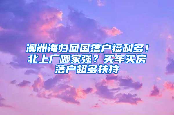 澳洲海归回国落户福利多！北上广哪家强？买车买房落户超多扶持