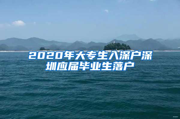 2020年大专生入深户深圳应届毕业生落户