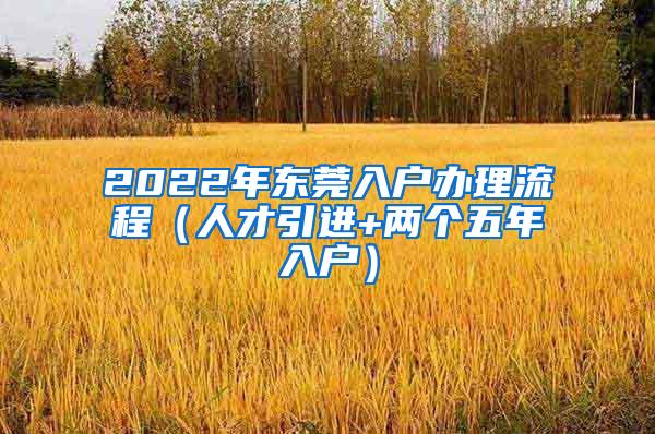 2022年东莞入户办理流程（人才引进+两个五年入户）