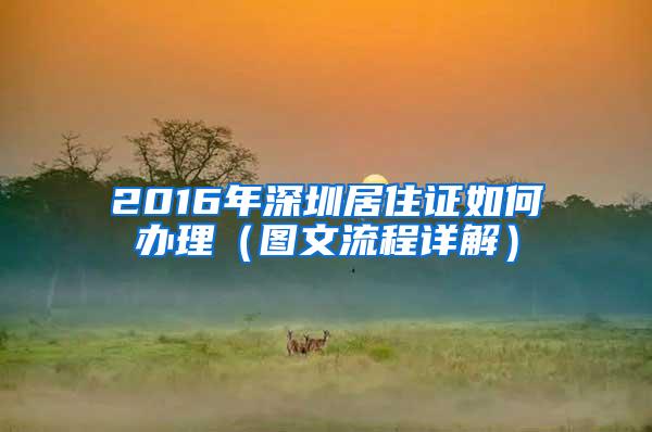 2016年深圳居住证如何办理（图文流程详解）