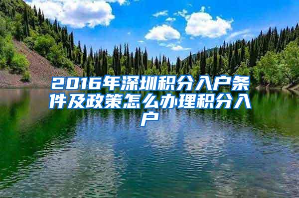 2016年深圳积分入户条件及政策怎么办理积分入户