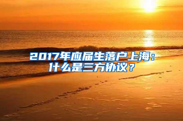 2017年应届生落户上海：什么是三方协议？