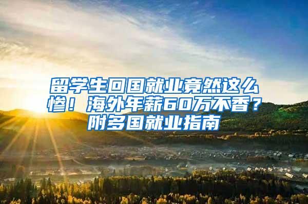 留学生回国就业竟然这么惨！海外年薪60万不香？附多国就业指南