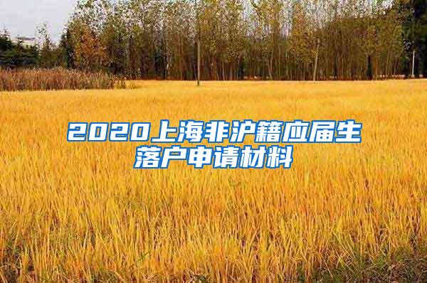 2020上海非沪籍应届生落户申请材料