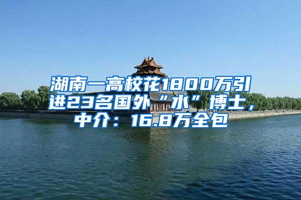 湖南一高校花1800万引进23名国外“水”博士，中介：16.8万全包