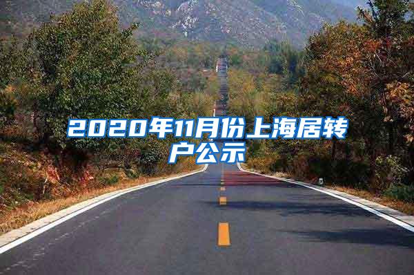 2020年11月份上海居转户公示