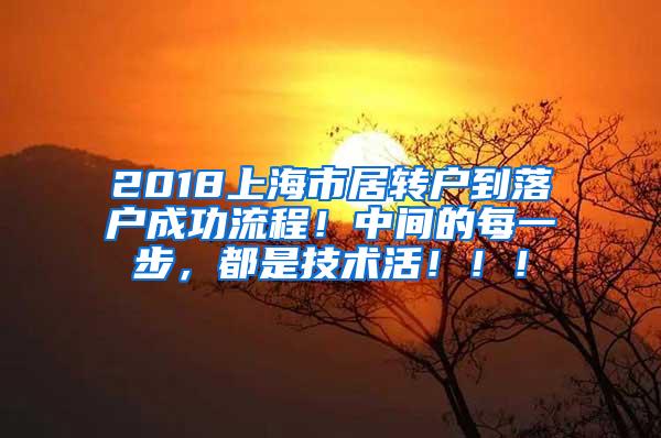 2018上海市居转户到落户成功流程！中间的每一步，都是技术活！！！