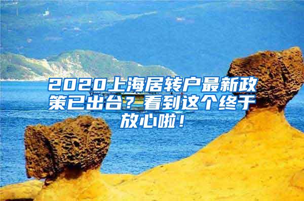 2020上海居转户最新政策已出台？看到这个终于放心啦！