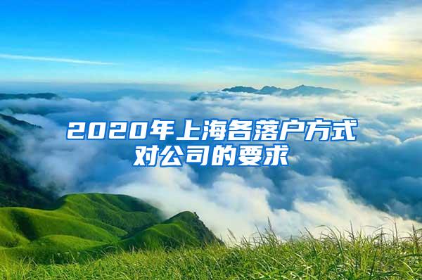 2020年上海各落户方式对公司的要求