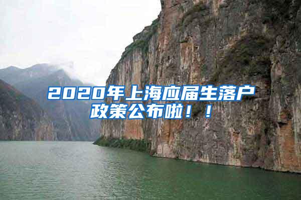 2020年上海应届生落户政策公布啦！！