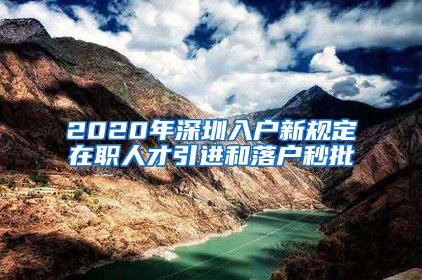 2020年深圳入户新规定在职人才引进和落户秒批