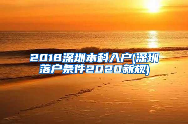 2018深圳本科入户(深圳落户条件2020新规)