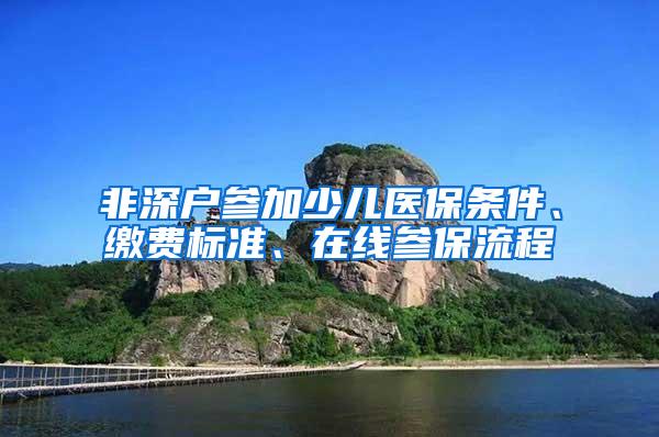 非深户参加少儿医保条件、缴费标准、在线参保流程