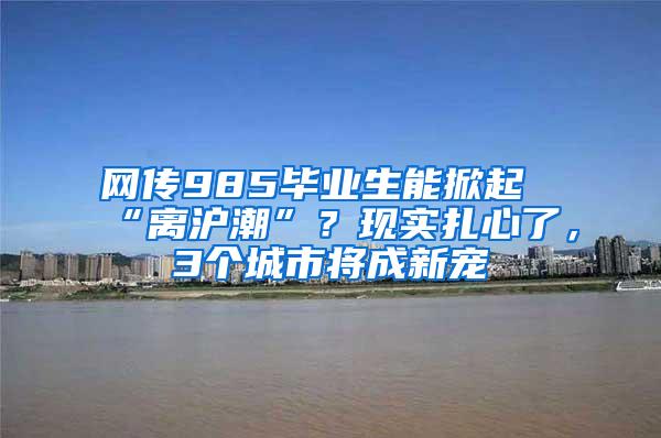 网传985毕业生能掀起“离沪潮”？现实扎心了，3个城市将成新宠