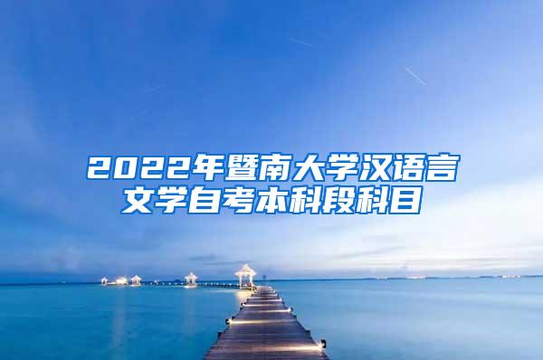 2022年暨南大学汉语言文学自考本科段科目