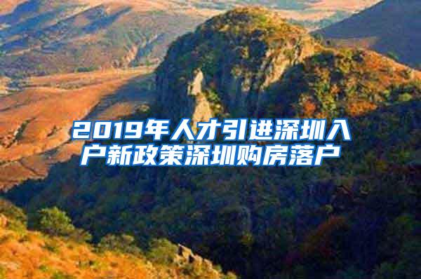 2019年人才引进深圳入户新政策深圳购房落户