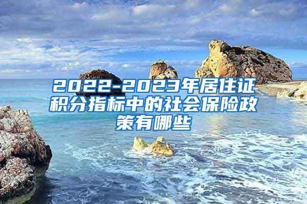 2022-2023年居住证积分指标中的社会保险政策有哪些