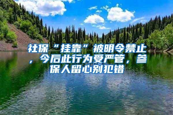 社保“挂靠”被明令禁止，今后此行为受严管，参保人留心别犯错