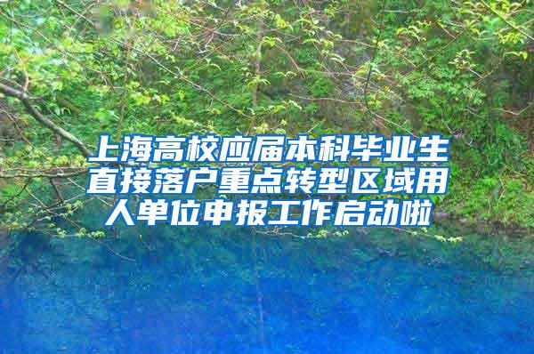 上海高校应届本科毕业生直接落户重点转型区域用人单位申报工作启动啦