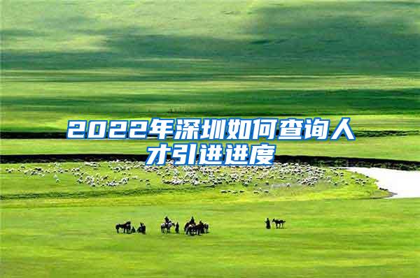 2022年深圳如何查询人才引进进度