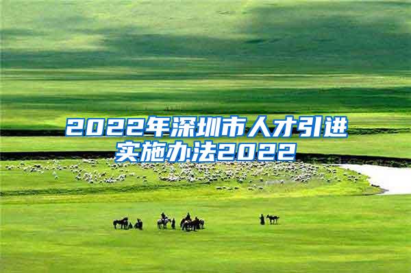 2022年深圳市人才引进实施办法2022